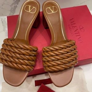 Valentino Garavani 60mm Rope Nappa Leather Slide 38EU/8B (Runs small)